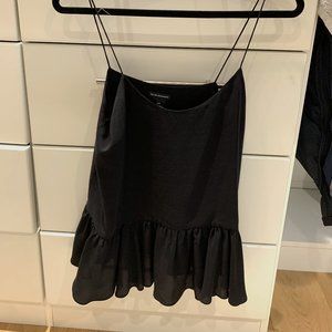 Club Monaco Black Silk Camisole with Pleated Detail, Size  S